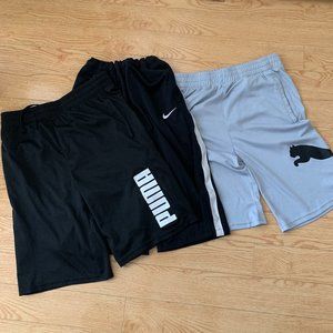 Boys Puma Nike Black Grey Gym Casual Shorts Size XXL